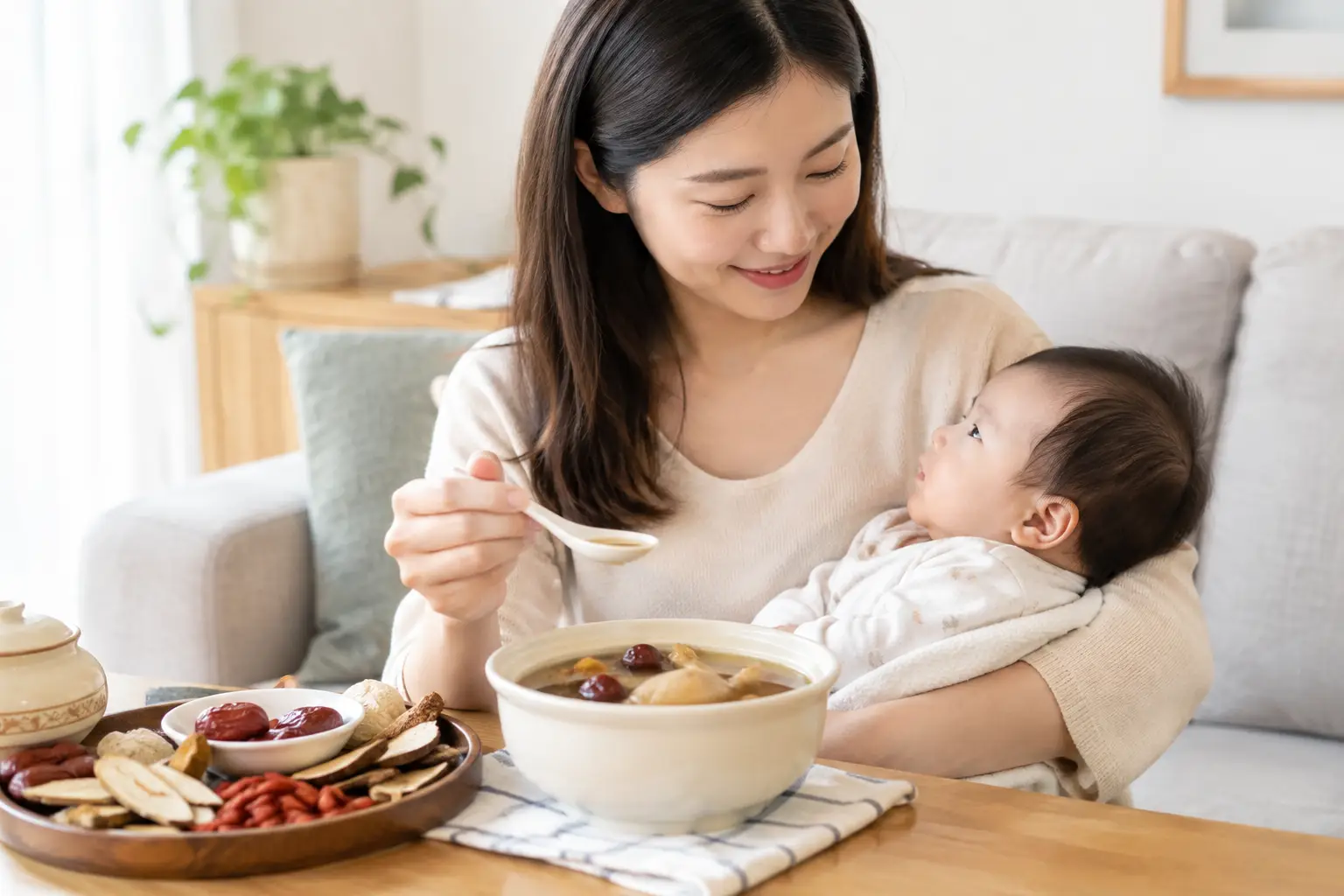 Breastfeeding Herbal Soup Safety Postpartum